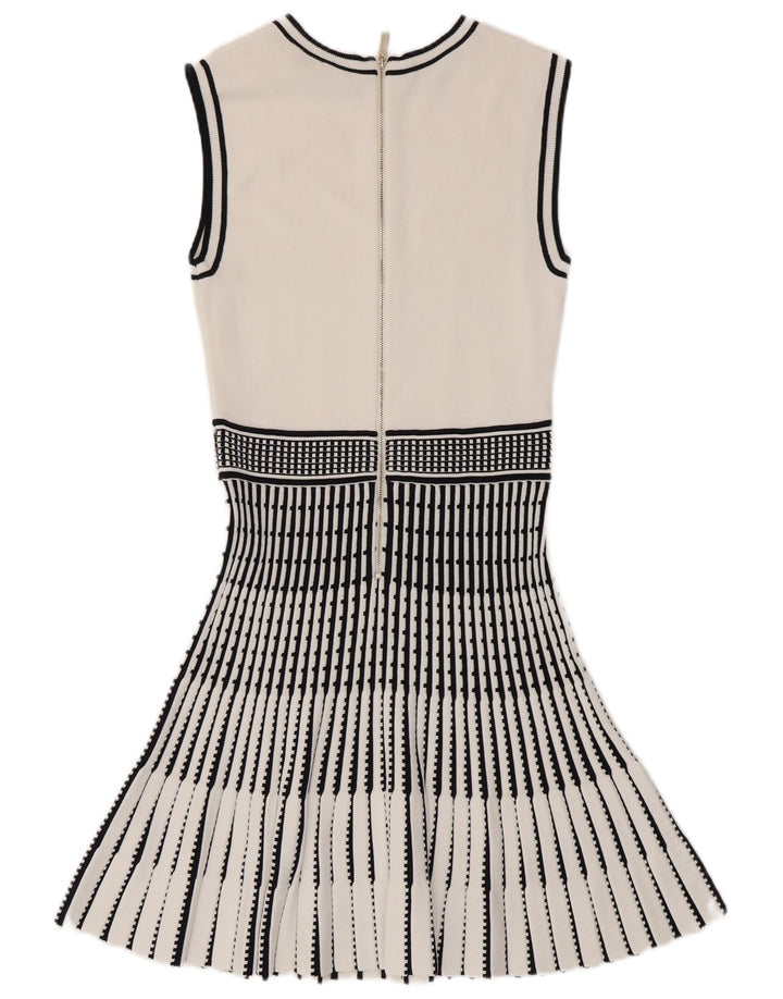 Vestido sereia feminino sem mangas Ted Baker tamanho 2 listrado branco pequeno