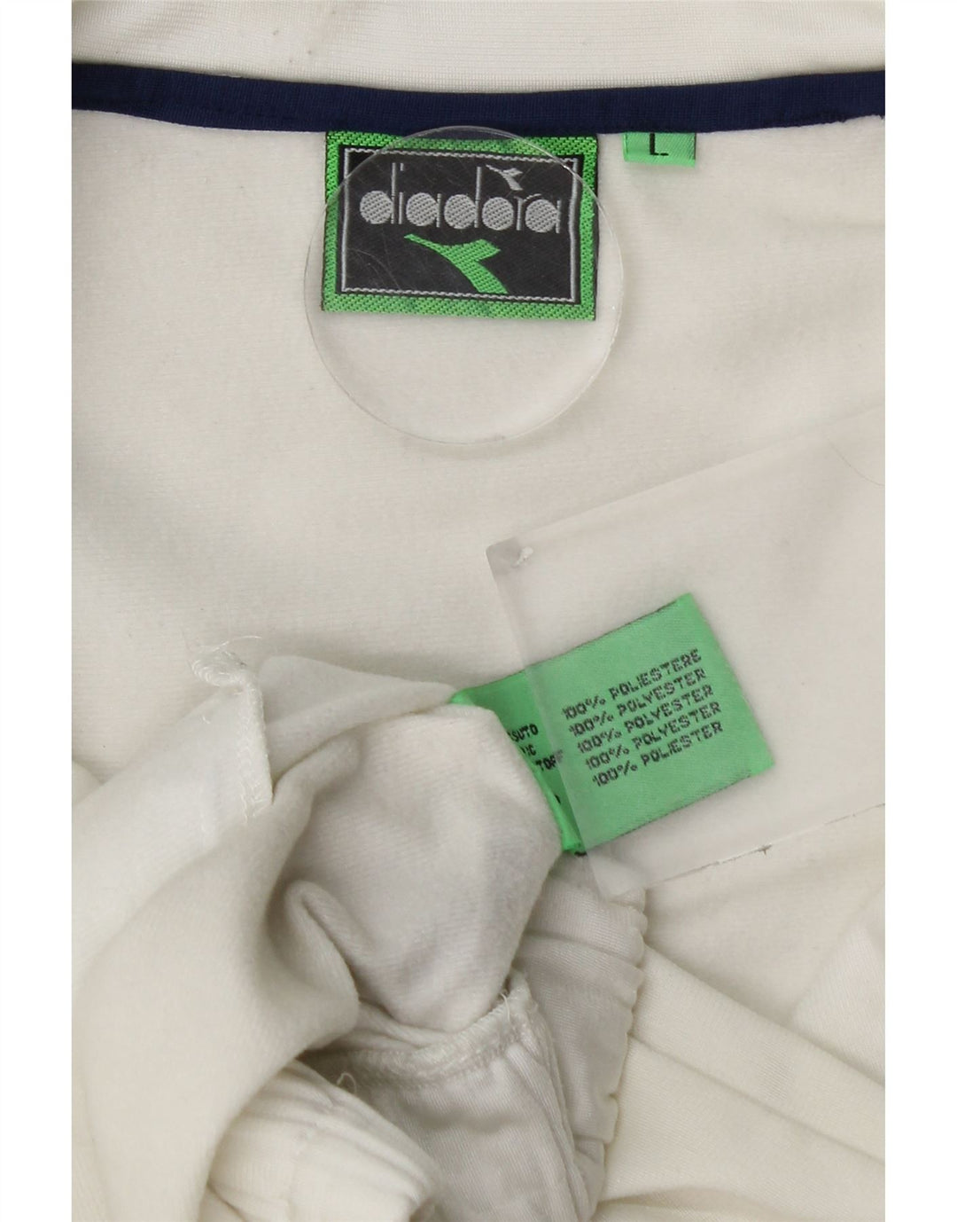 Jaqueta masculina de agasalho gráfico DIADORA grande bloco colorido branco