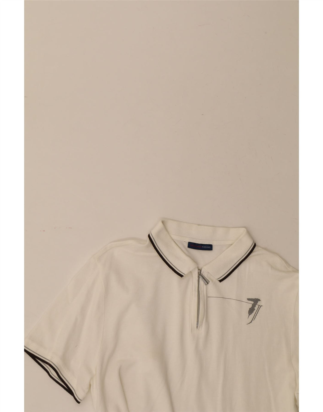 TRUSSARDI JEANS Womens Polo Shirt UK 18 XL White Cotton Vintage Trussardi Jeans and Second-Hand Trussardi Jeans from Messina Hembry 