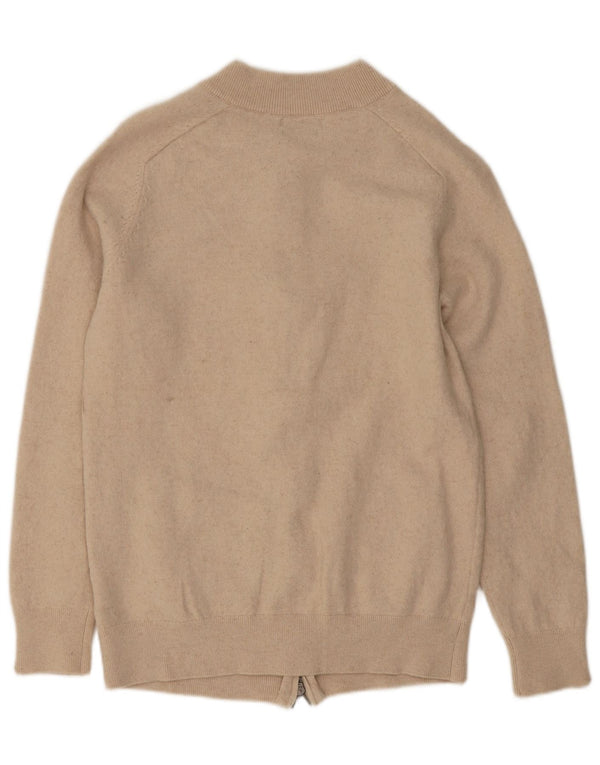 Suéter cardigã feminino Massimo Dutti Reino Unido 12 lã bege médio