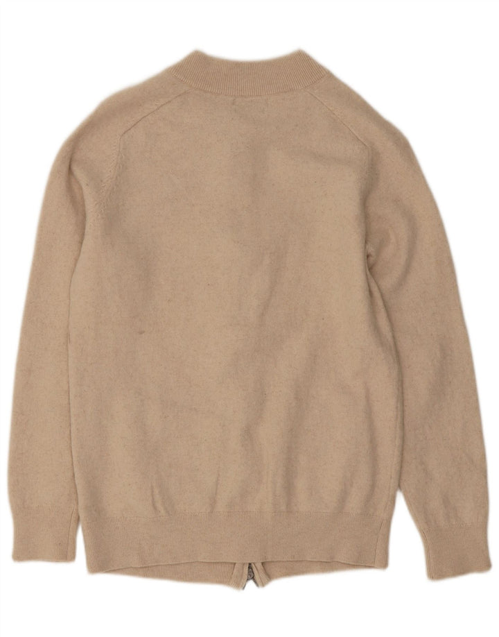 Suéter cardigã feminino Massimo Dutti Reino Unido 12 lã bege médio