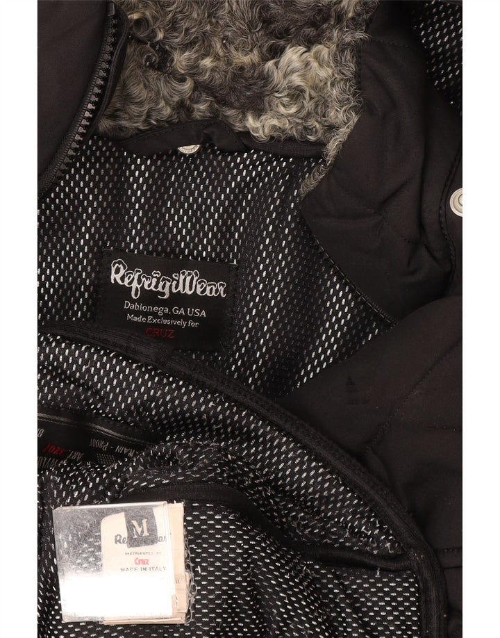 Jaqueta corta-vento feminina Refrigiwear Cruz com capuz Reino Unido 12 médio preto