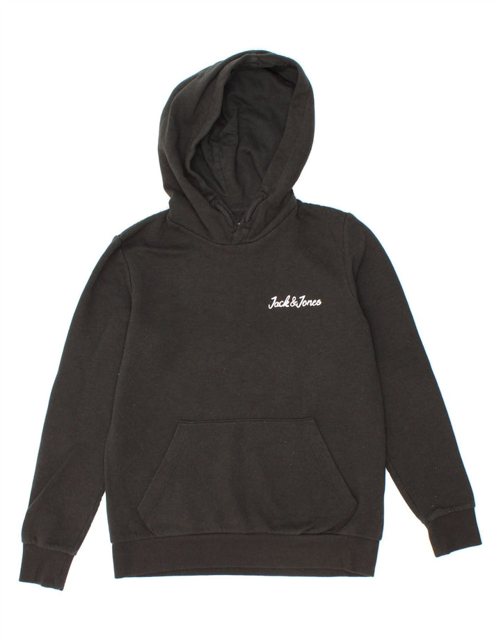JACK & JONES Boys Hoodie Jumper 11-12 Years Black Cotton Vintage Jack & Jones and Second-Hand Jack & Jones from Messina Hembry 