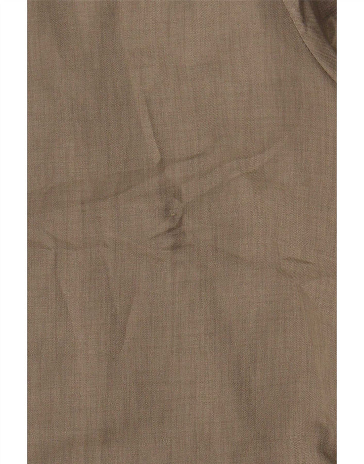 Calça masculina de terno reto Marks & Spencer W38 L31 poliéster bege