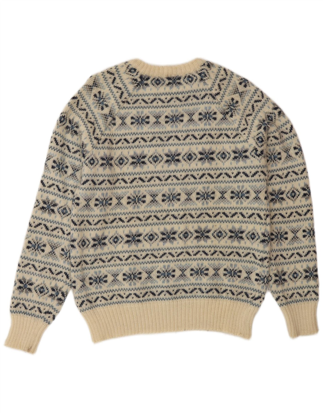 Suéter masculino Silvy com gola redonda IT 48 médio bege Fair Isle