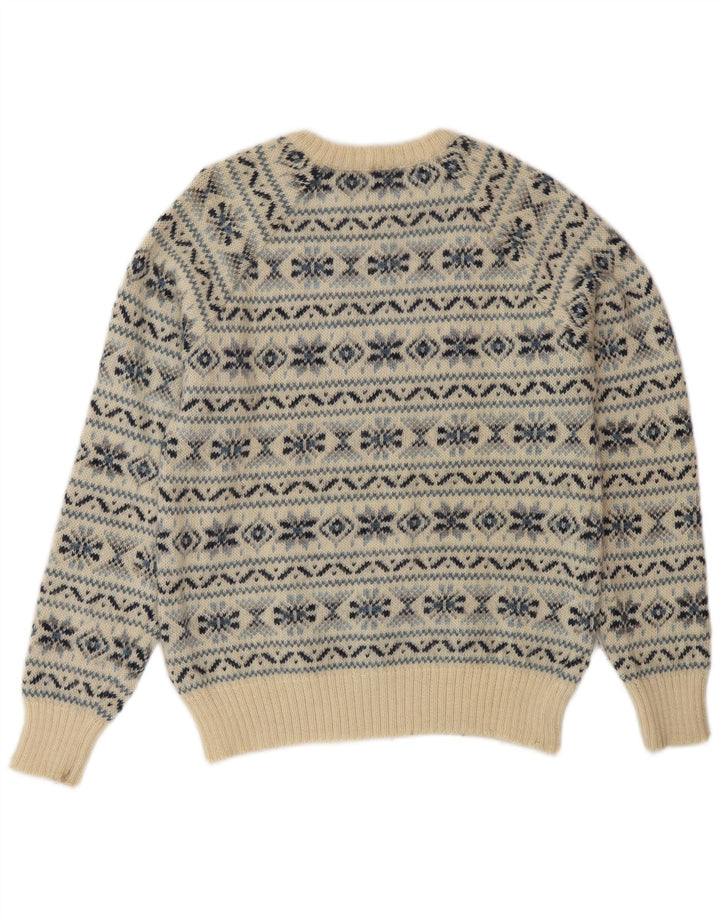 Suéter masculino Silvy com gola redonda IT 48 médio bege Fair Isle