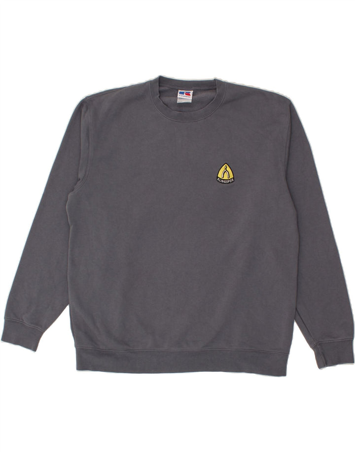 RUSSELL ATHLETIC Mens Sweatshirt Jumper 2XL Grey Cotton Vintage Russell Athletic and Second-Hand Russell Athletic from Messina Hembry 
