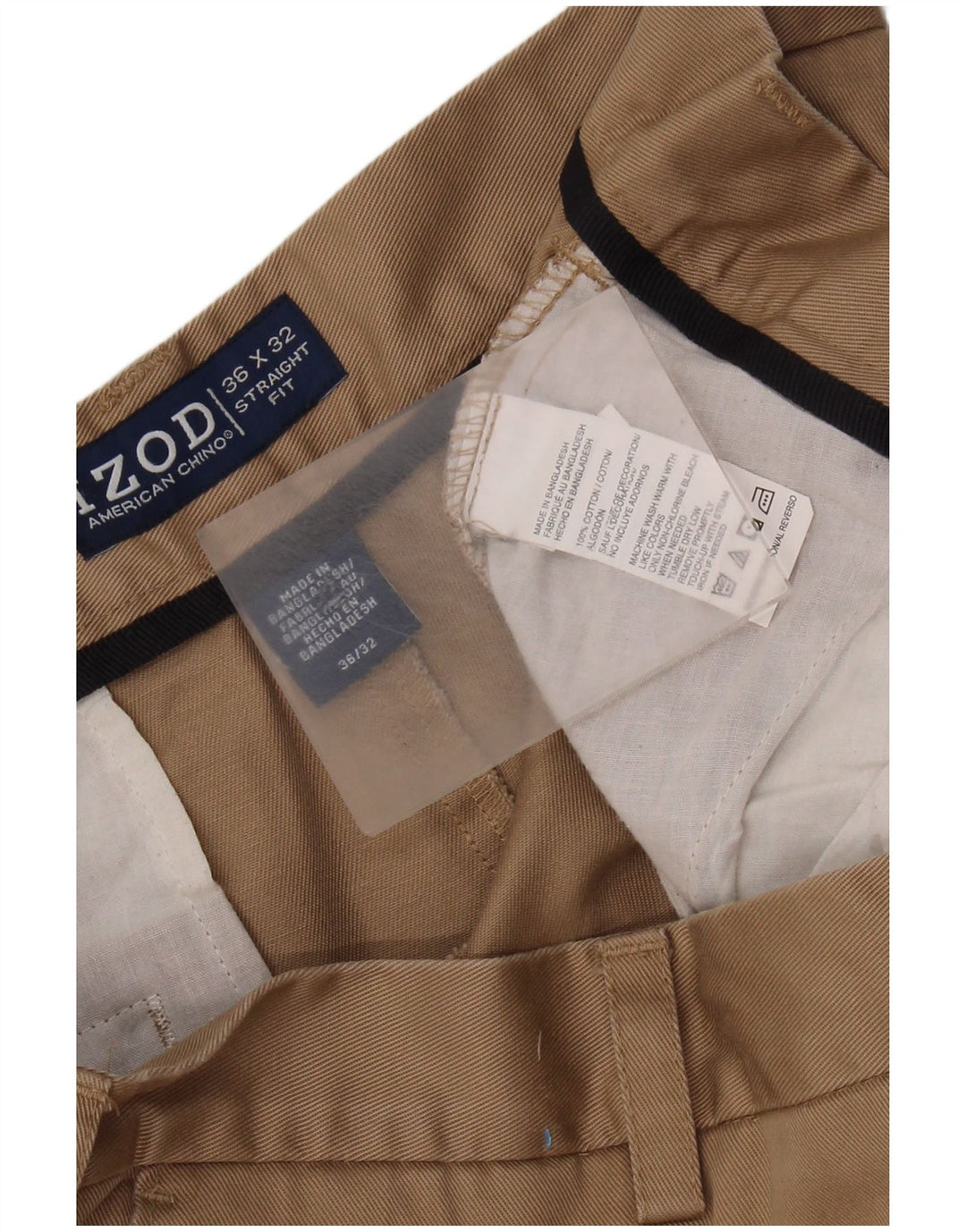 Calça Chino Masculina Reta IZOD W36 L32 Algodão Bege
