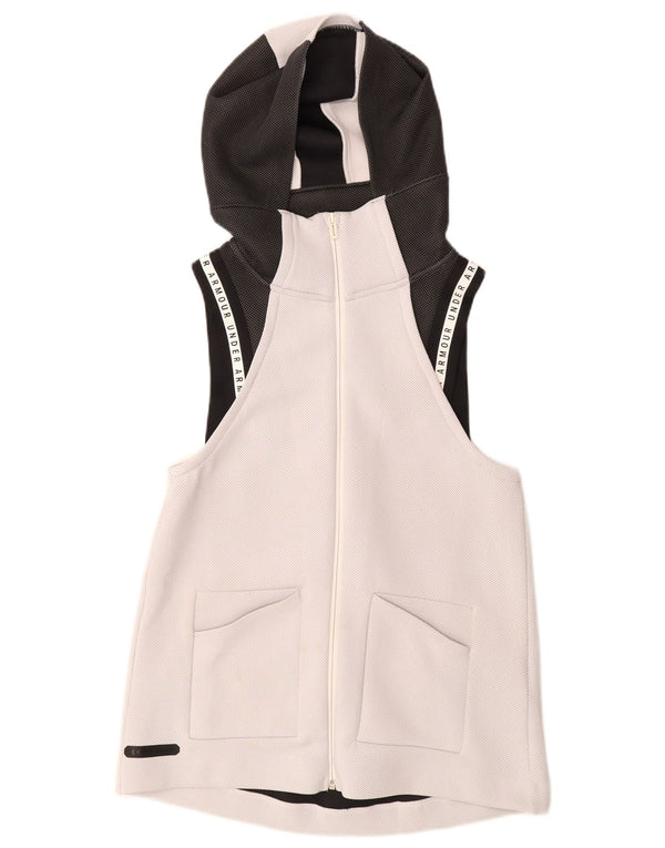Jaqueta feminina Under Armour com capuz e moletom UK 6 XS branco colorblock