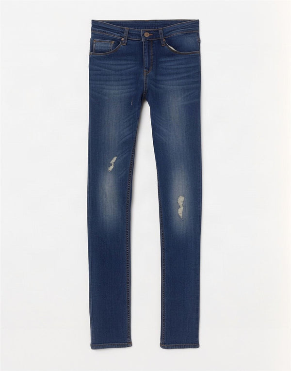 Levi's Girls 711 Distressed Jeans Skinny 15-16 Anos W26 L32 Azul Algodão