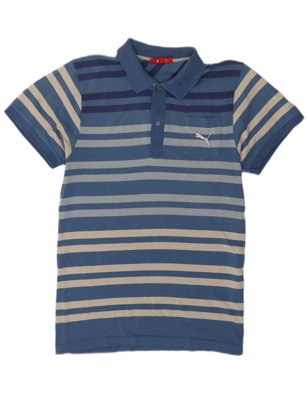 Camisa polo masculina Puma listrada azul média