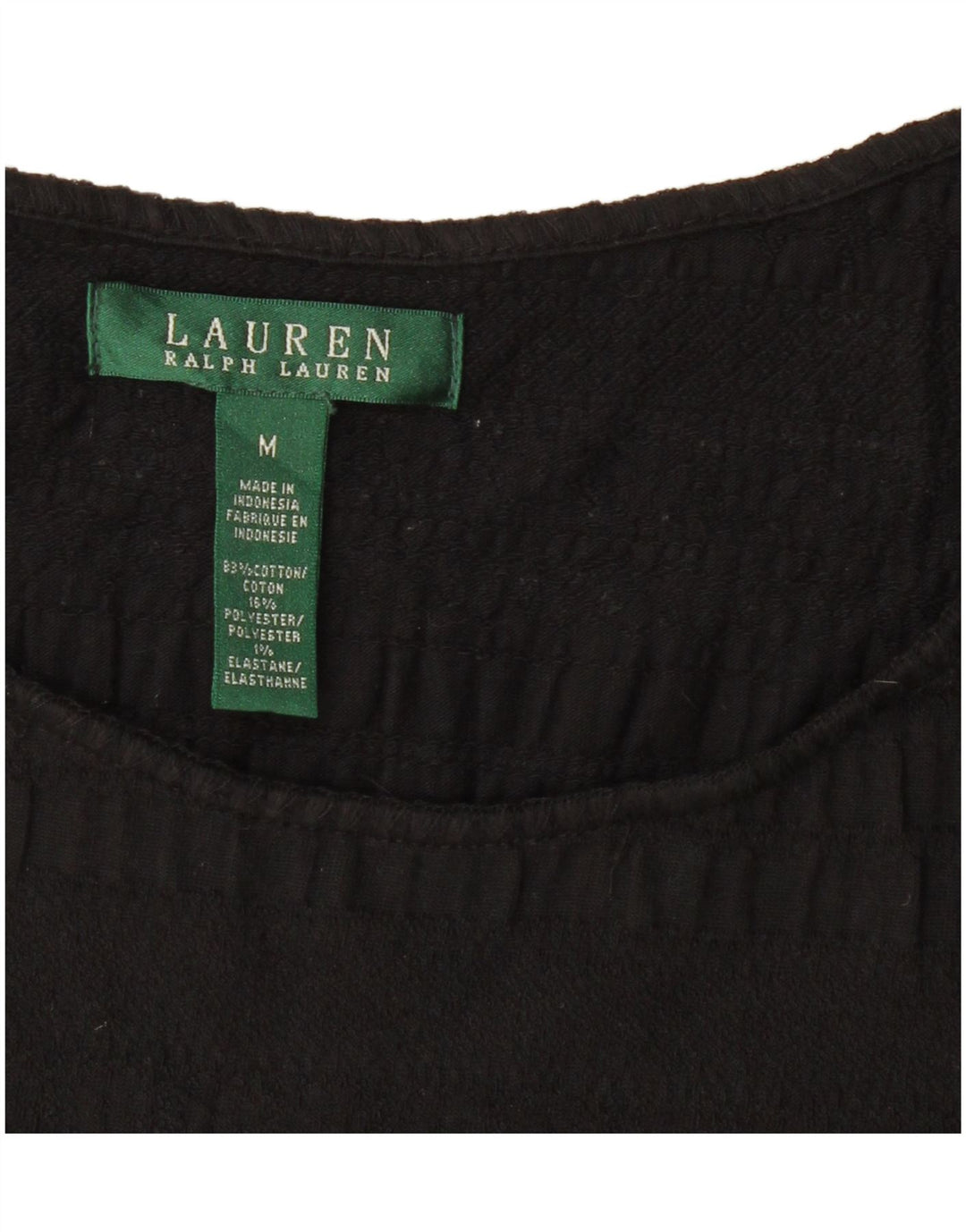 Blusa feminina RALPH LAUREN UK 12 algodão preto médio