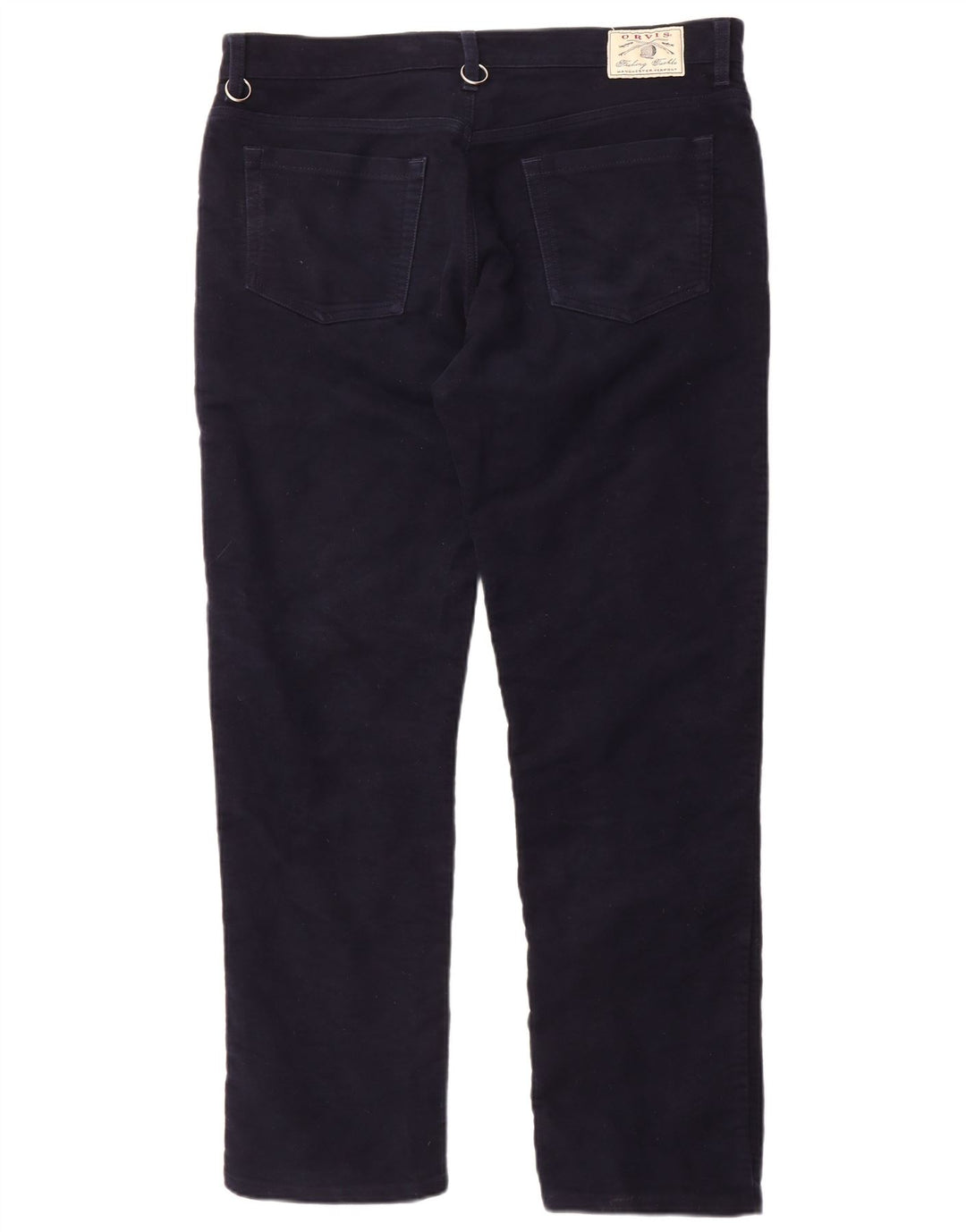 Calça casual reta masculina ORVIS W38 L30 algodão azul marinho