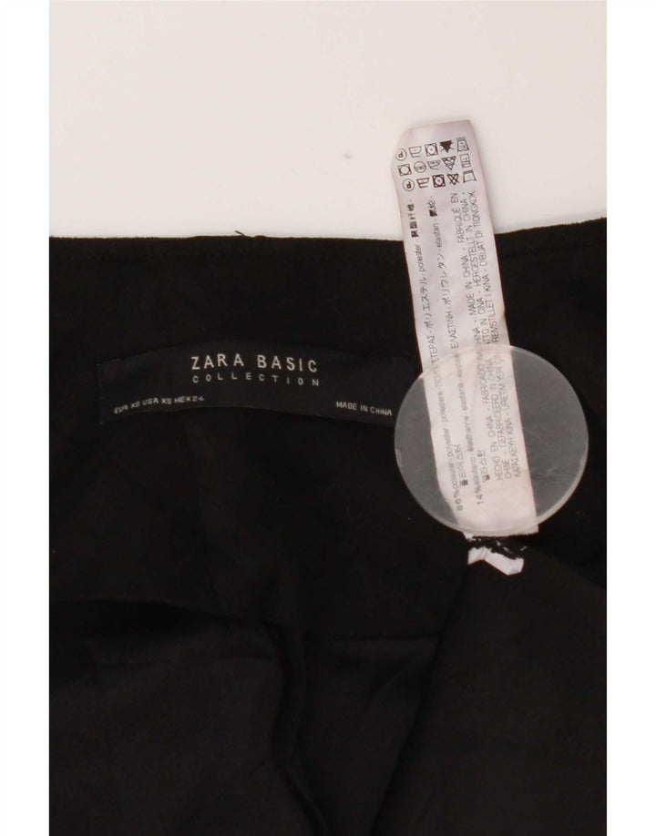 Zara Jaqueta blazer feminina oversized manga 3/4 aberta Reino Unido 6 XS preto poliéster