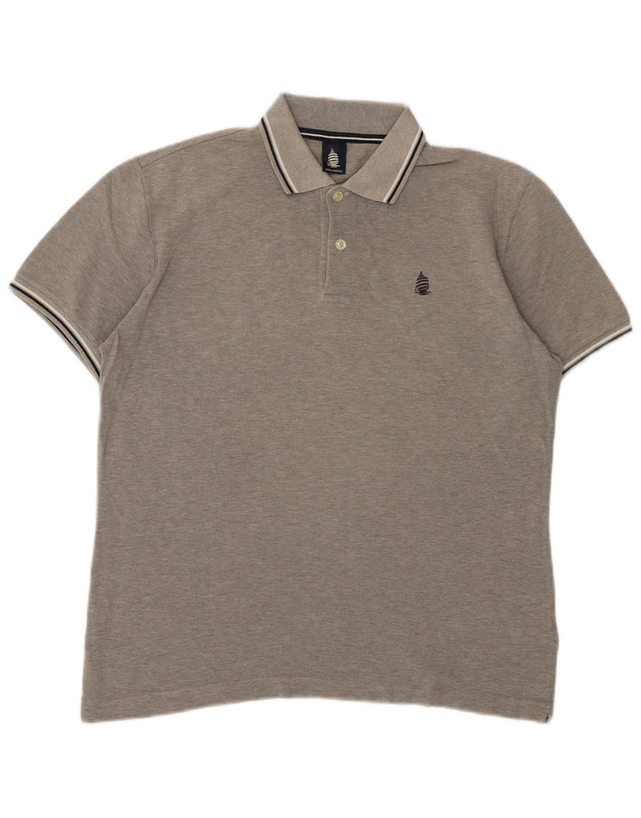 Camisa polo masculina Marina Yachting XL algodão manchado cinza