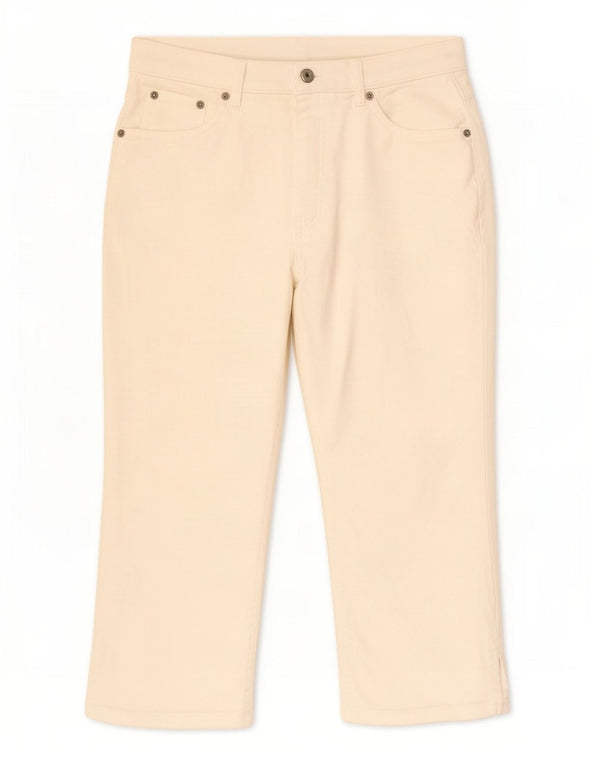 Calça jeans feminina Marks & Spencer UK 14 médio W30 L20 algodão branco
