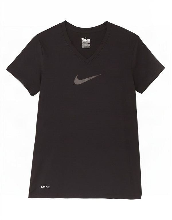 Camiseta Nike Feminina Dri Fit Slim Graphic Top UK 12 Médio Preto Poliéster