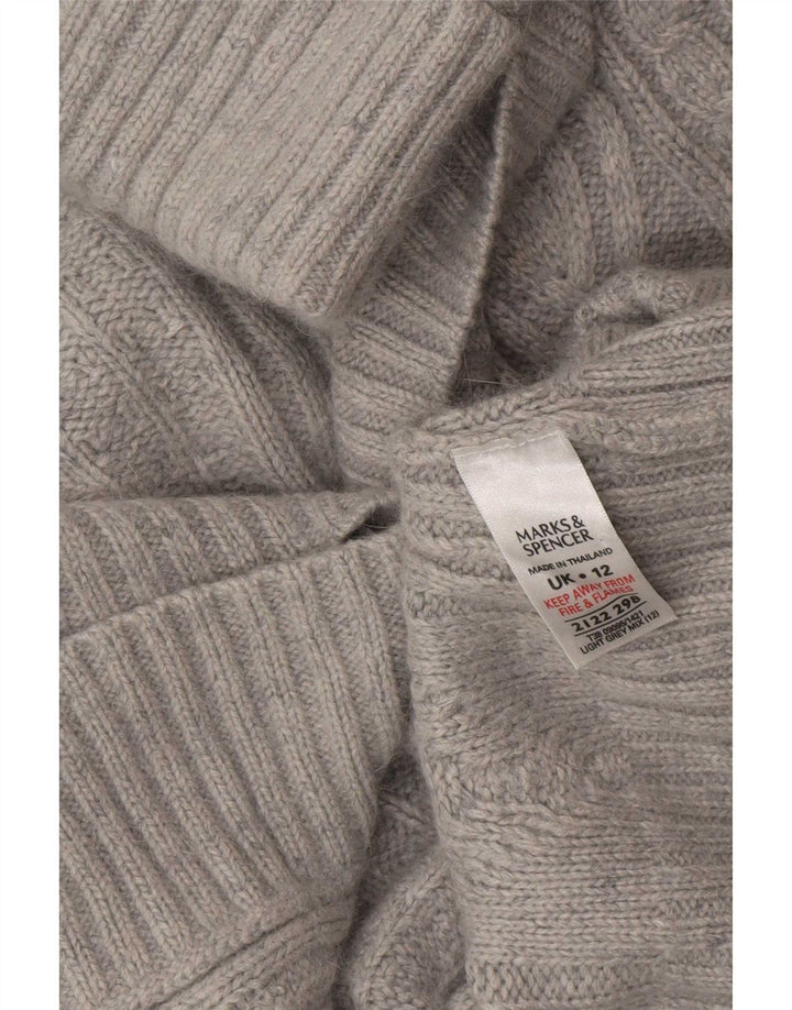 Suéter cardigã feminino Marks & Spencer Reino Unido 12 cinza médio acrílico