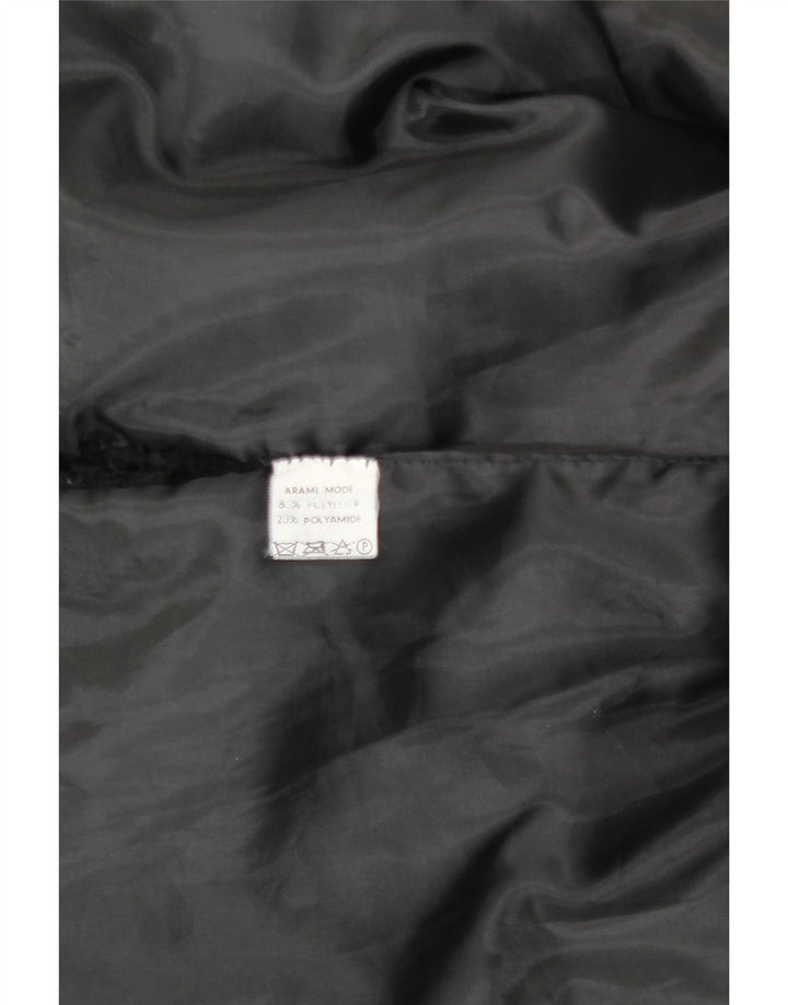 Gilet feminino vintage de pele sintética UK 22 3XL poliéster preto