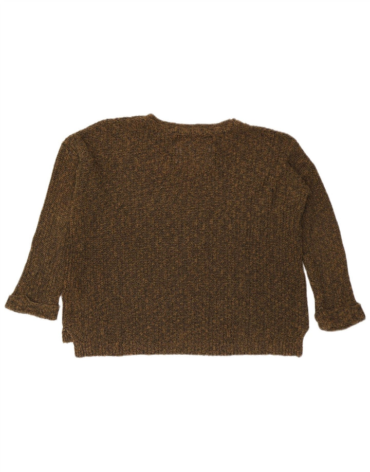 Superdry Suéter feminino superdimensionado com gola canoa Reino Unido 14 médio cáqui