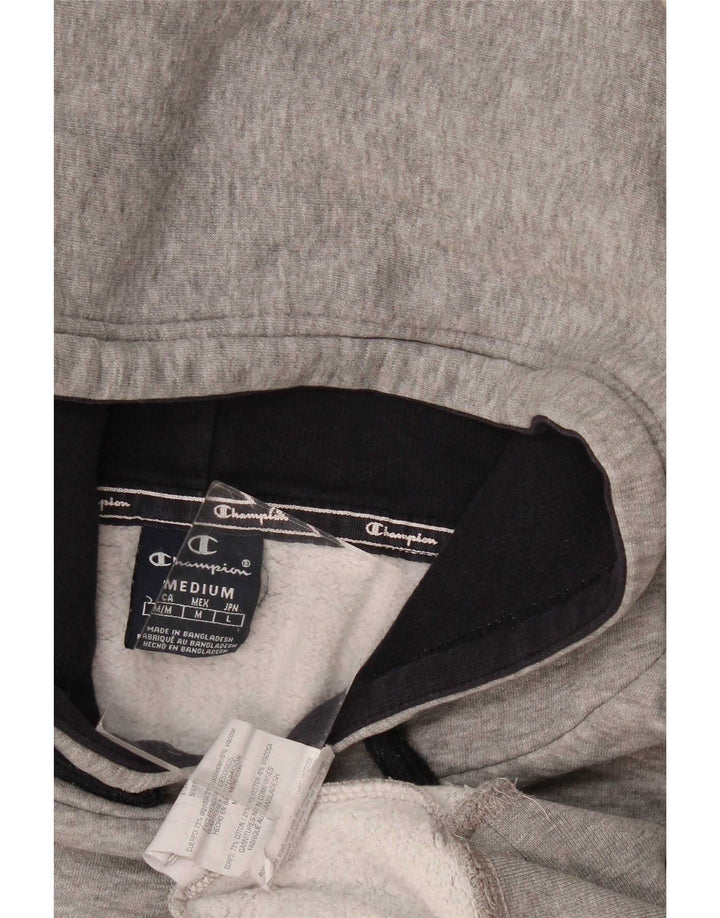 Jumper masculino com capuz gráfico Champion, algodão manchado cinza médio