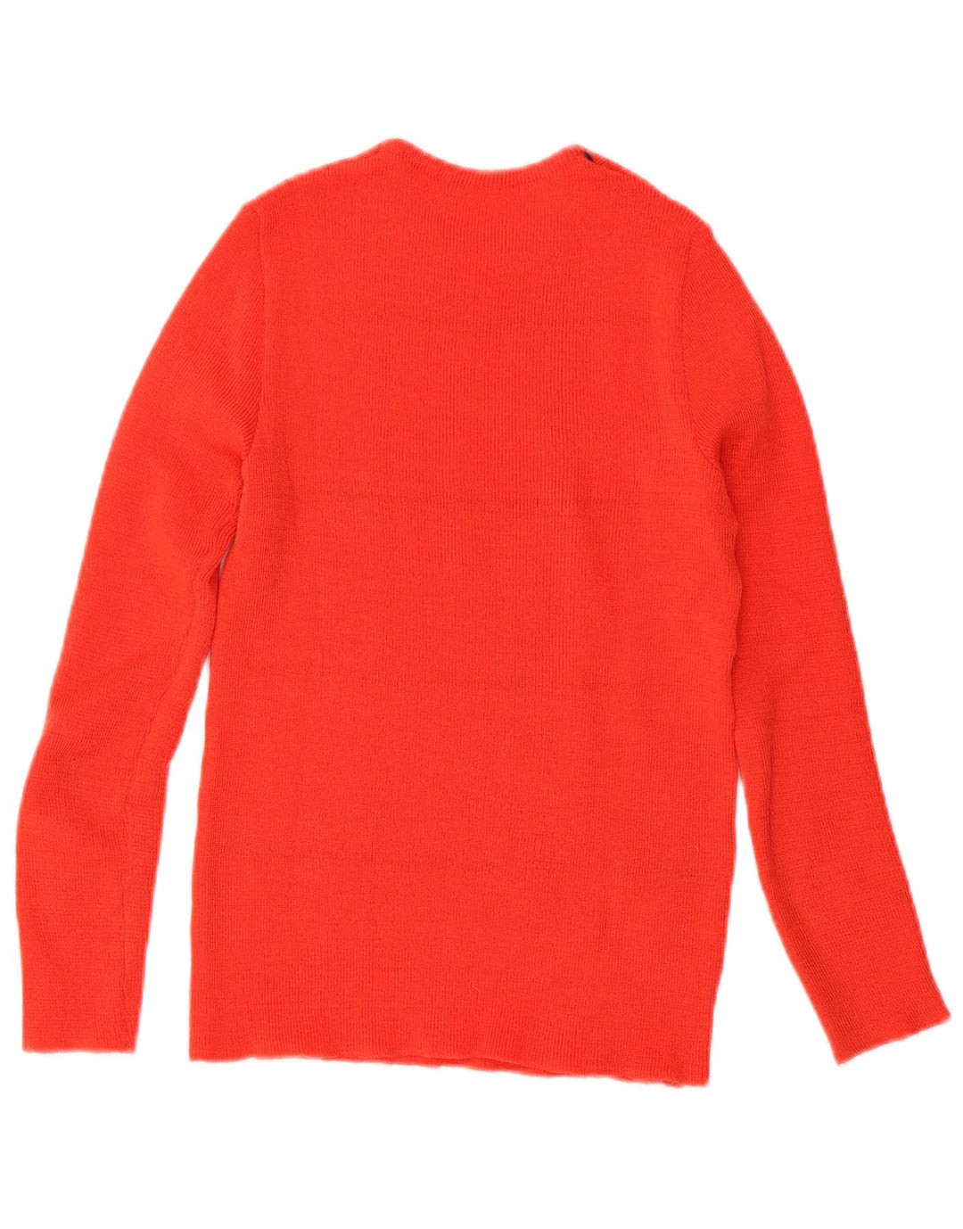 Suéter feminino vintage com gola redonda Reino Unido 8 pequeno xadrez vermelho