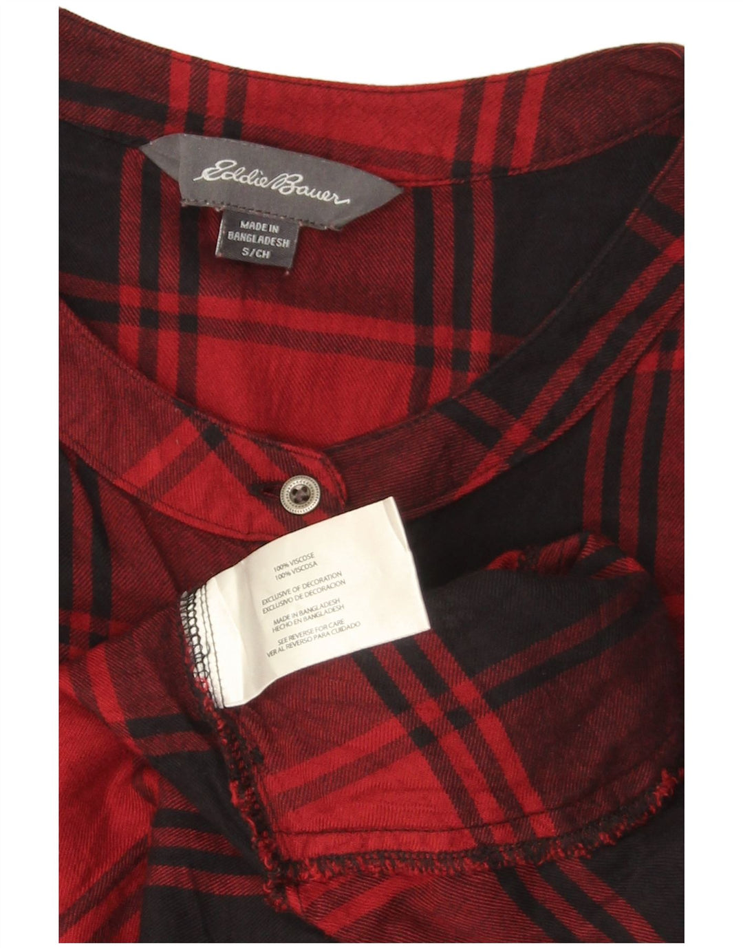 Pulôver feminino Eddie Bauer Longline oversized Reino Unido 10 xadrez vermelho pequeno