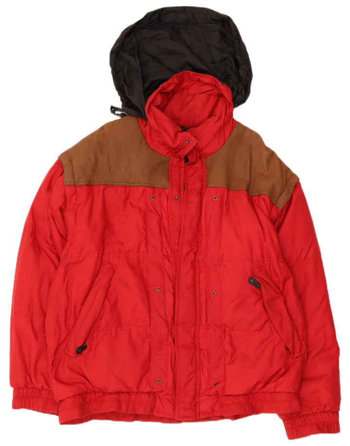 Jaqueta acolchoada masculina Daniel Hechter IT 52 XL vermelho colorblock poliamida