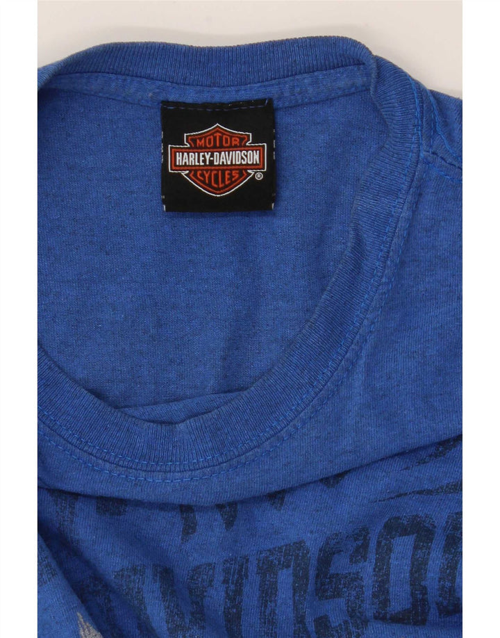 Camiseta gráfica masculina Harley Davidson Top pequena motocicleta azul