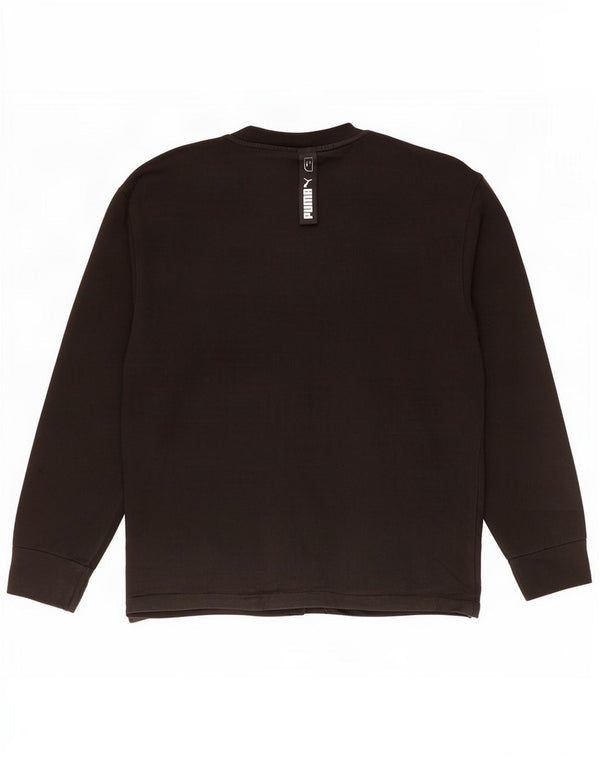 Puma Mens Graphic Moletom Jumper Pequeno Algodão Preto