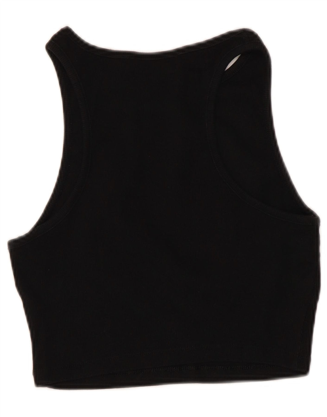 Zara Top curto sem mangas feminino UK 14 grande preto