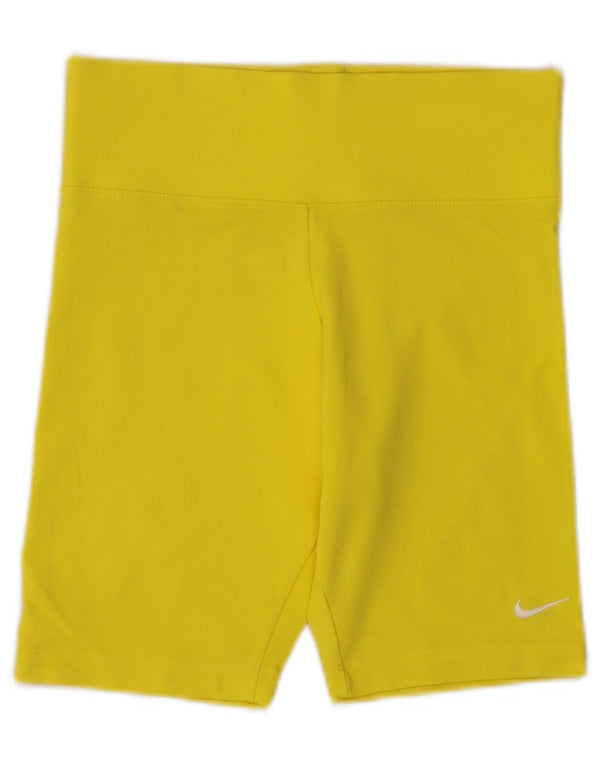 Shorts esportivos femininos Nike UK 8 pequeno algodão amarelo