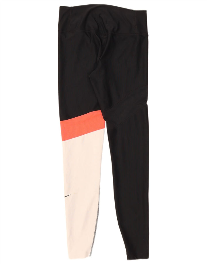 Leggings Nike Dri Fit para mulher UK 10 pequeno preto colorblock poliéster