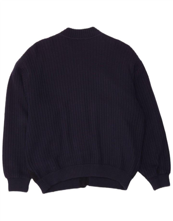 Suéter cardigã masculino Life Line grande azul marinho