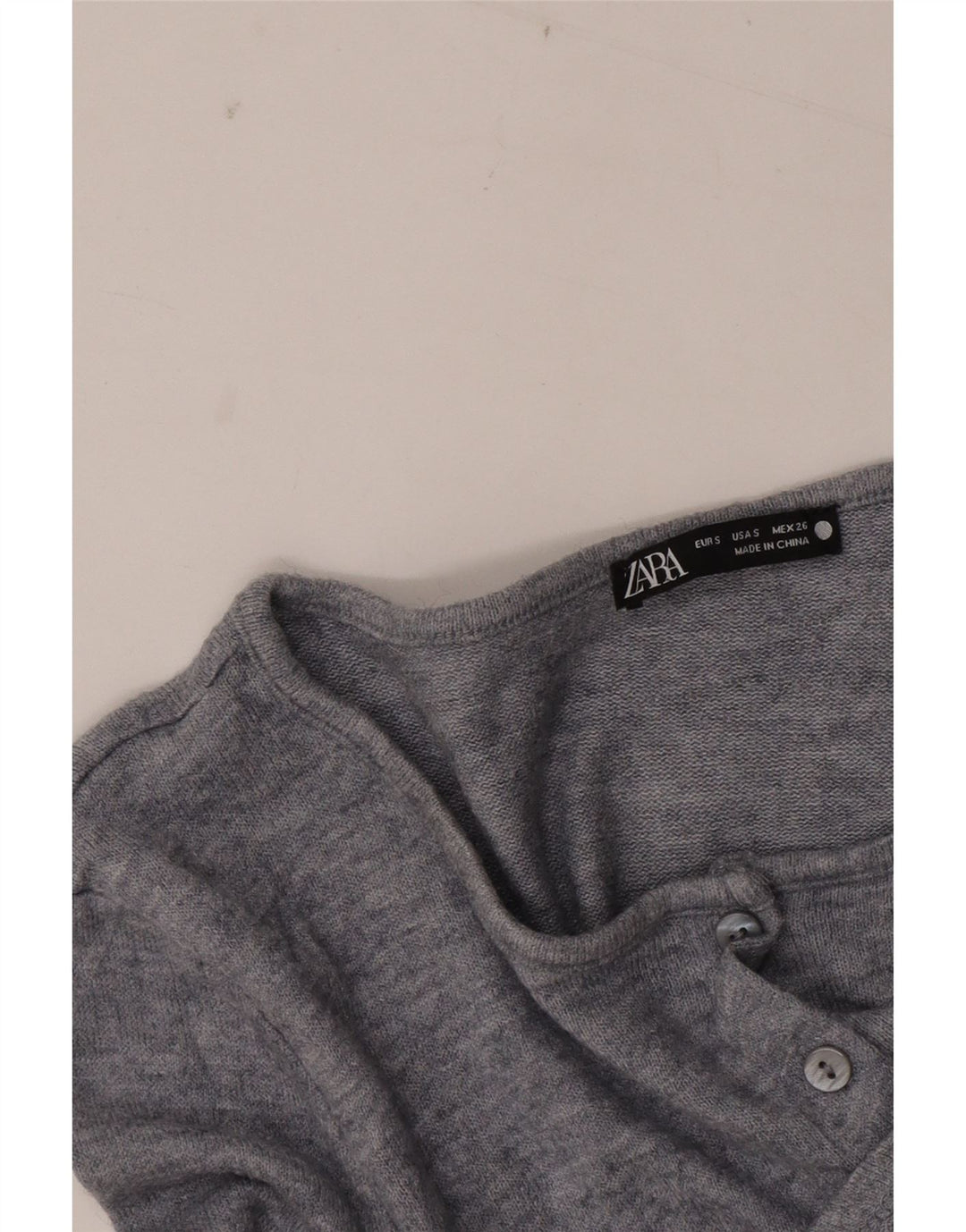Zara Womens Crop Cardigan Top UK 10 Pequeno Cinza