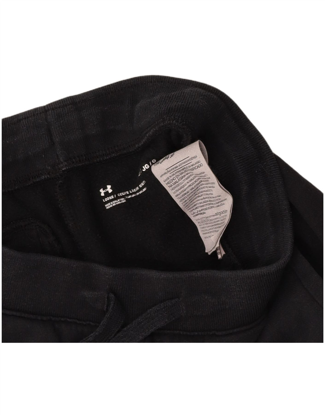 UNDER ARMOUR Boys Sport Shorts 11-12 Anos Grande Algodão Preto