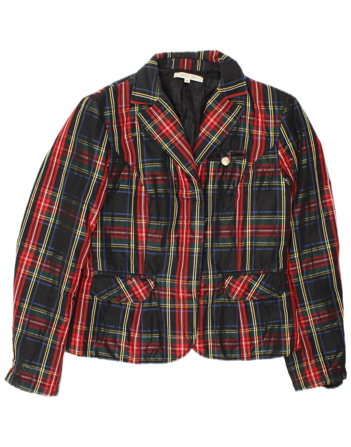 Jaqueta Blazer Feminina Germano Zama UK 12 Médio Multicolorido Xadrez Acetato