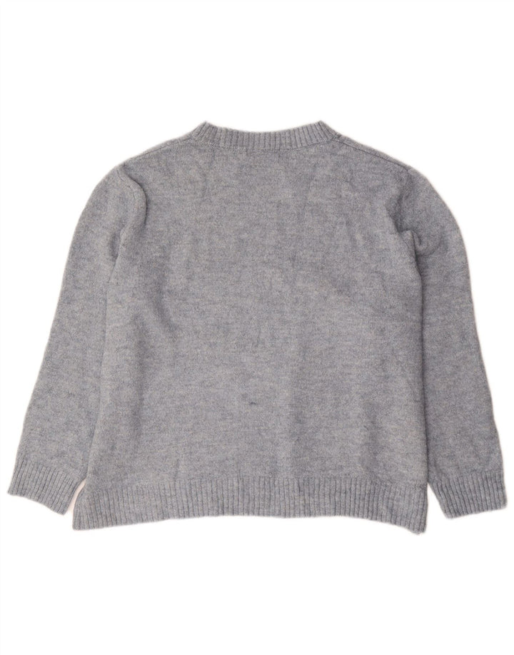 Suéter feminino Marks & Spencer com gola redonda grande, Reino Unido 14, azul médio