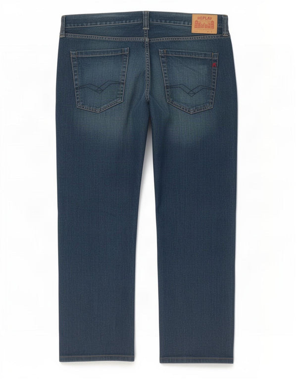 Replay Calça Jeans Reta Masculina W38 L29 Azul