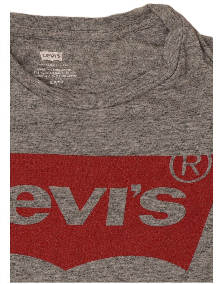 Camiseta feminina gráfica Levi's UK 10 pequena cinza manchada