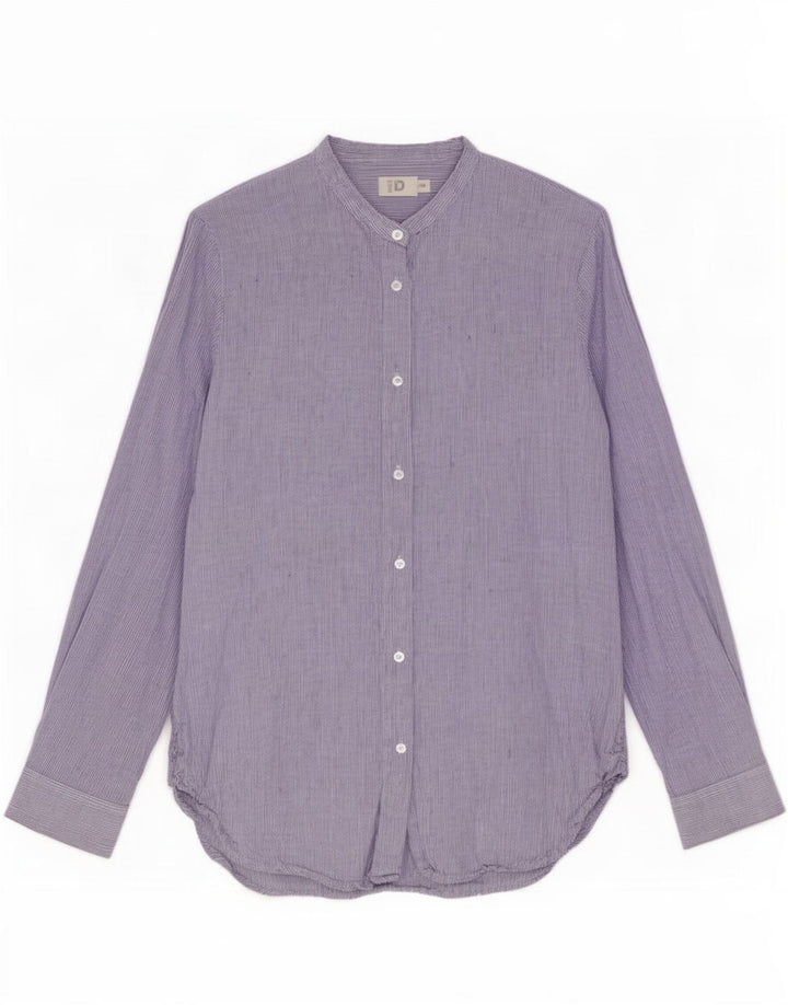Camisa feminina Dack's UK 14 risca de giz azul médio