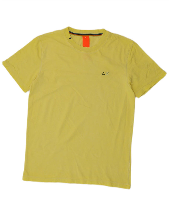 Camiseta masculina Sun68 de algodão amarelo médio