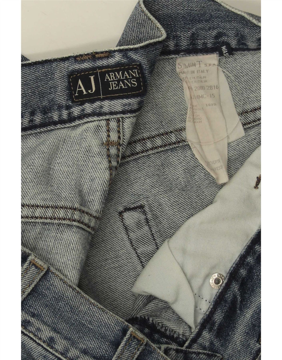 Calça jeans reta masculina Armani W36 L29 algodão azul