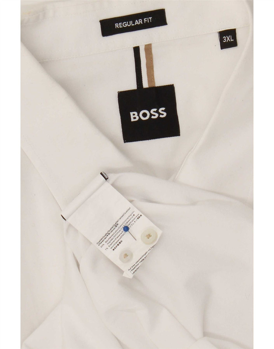 Camisa masculina Hugo Boss Regular Fit 3XL algodão branco