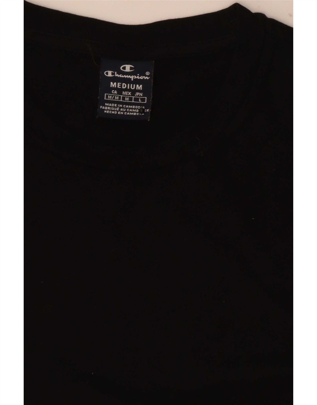 Camiseta gráfica masculina Champion Top médio preto colorblock