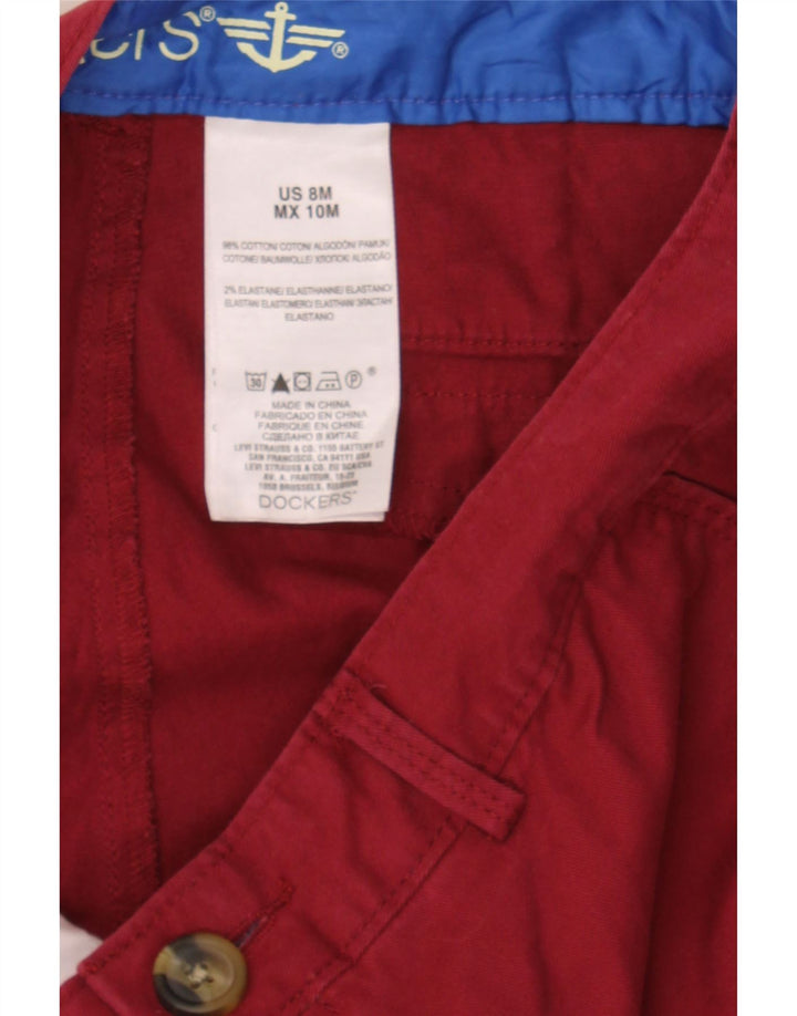 DOCKERS Womens Straight Chino Trousers US 8 Medium W32 L33 Burgundy Cotton Vintage Dockers and Second-Hand Dockers from Messina Hembry 
