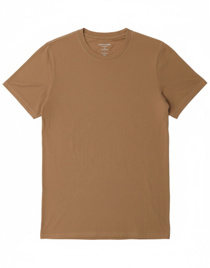 Camiseta masculina JACK & JONES algodão bege médio