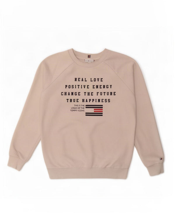 Tommy Hilfiger moletom gráfico masculino Jumper XS branco
