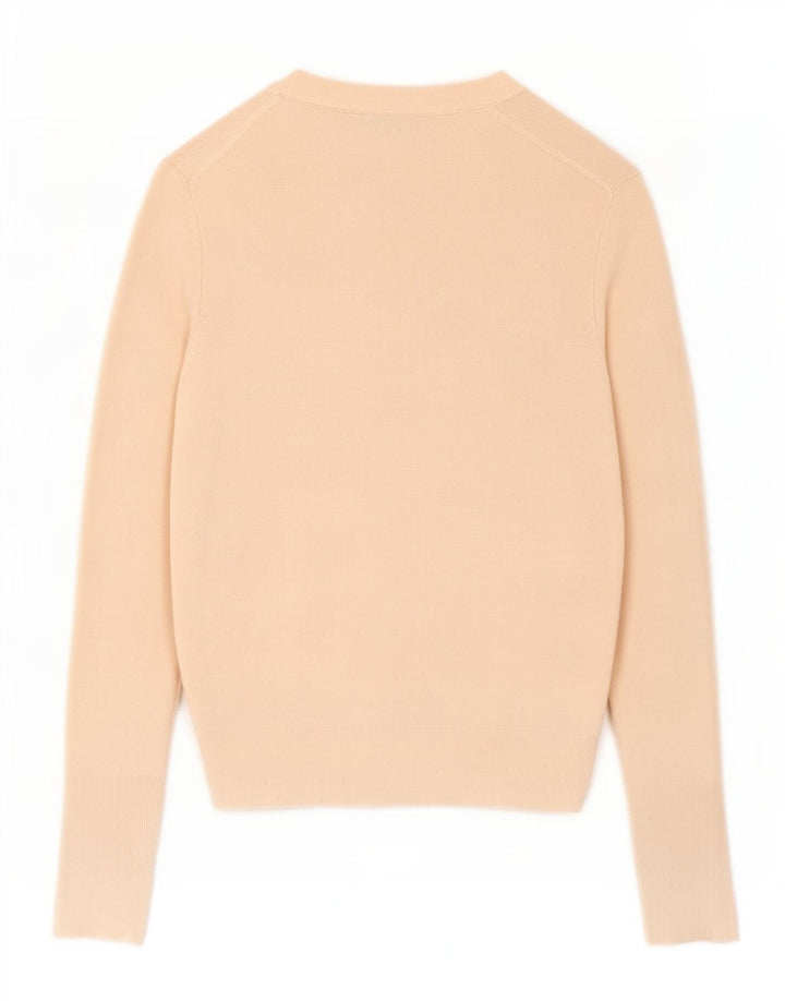 Suéter cardigã feminino Zara Reino Unido 12 viscose bege médio