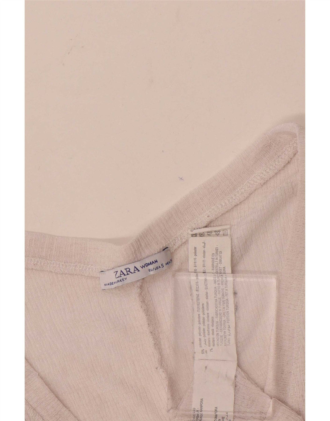 Blusa feminina Zara Crop Oversized Top UK 10 Pequeno Poliéster Rosa